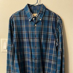 Club Monaco Men’s Plaid Button-Up Dress Shirt — Size Small